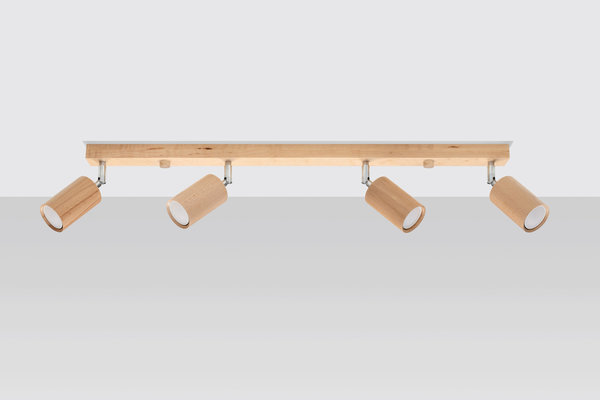 Sollux Lighting Plafondspot BERG 4 natuurlijk hout Sollux Lighting Plafondspot BERG 4 natuurlijk hout