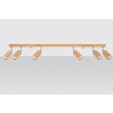 Sollux Lighting Plafondspot BERG 6 natuurlijk hout