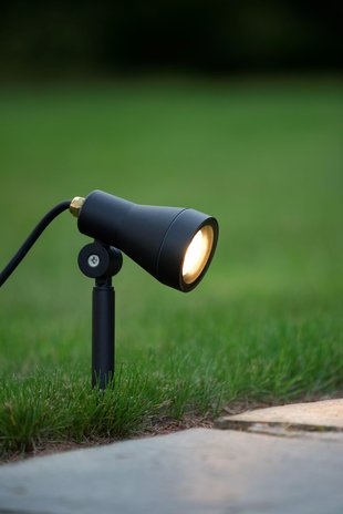 Lucide Lucide SPIKE - Tuinspot Buiten - LED Dimb. - GU10 - 1x5W 3000K - IP54 - Zwart