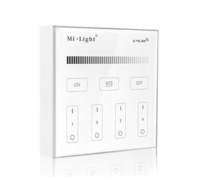 Mi-Light MI-LIGHT LED Strip Wandbediening - Wit - 4 Groepen - RF Controller - Draadloze bediening