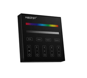 Mi-Light RGB+CCT Wandbediening paneel - Zwart - 4 Zone - RF Bedieningspaneel 2.4Ghz  - AAA Batterij Mi-Light RGB+CCT Wandbediening paneel - Zwart - 4 Zone - RF Bedieningspaneel 2.4Ghz  - AAA Batterij