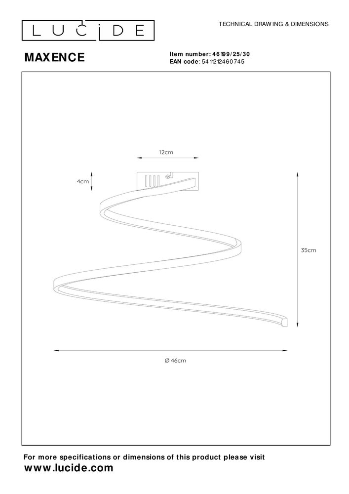 Lucide MAXENCE - Plafonnière - Ø 46 cm - LED Dimb. - 1x24W 3000K - 3 StepDim - Zwart Lucide MAXENCE - Plafonnière - Ø 46 cm - LED Dimb. - 1x24W 3000K - 3 StepDim - Zwart