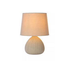 Lucide OP=OP RAMZI Tafellamp-Beige-Ø18-1xE14-40W-Kerami. Lucide OP=OP RAMZI Tafellamp-Beige-Ø18-1xE14-40W-Kerami.