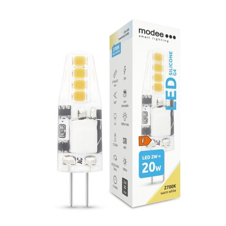 Modee LED G4 - 1,8W 180lm - 2700K warm wit licht - 12V AC/DC Modee LED G4 - 1,8W 180lm - 2700K warm wit licht - 12V AC/DC