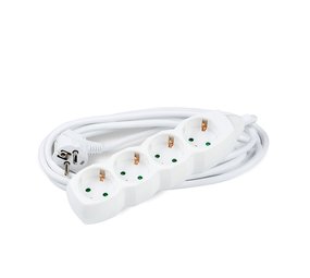 Technik Stekkerdoos 4-voudig  - Wit - Lengte snoer optioneel Technik Stekkerdoos 4-voudig  - Wit - Lengte snoer optioneel