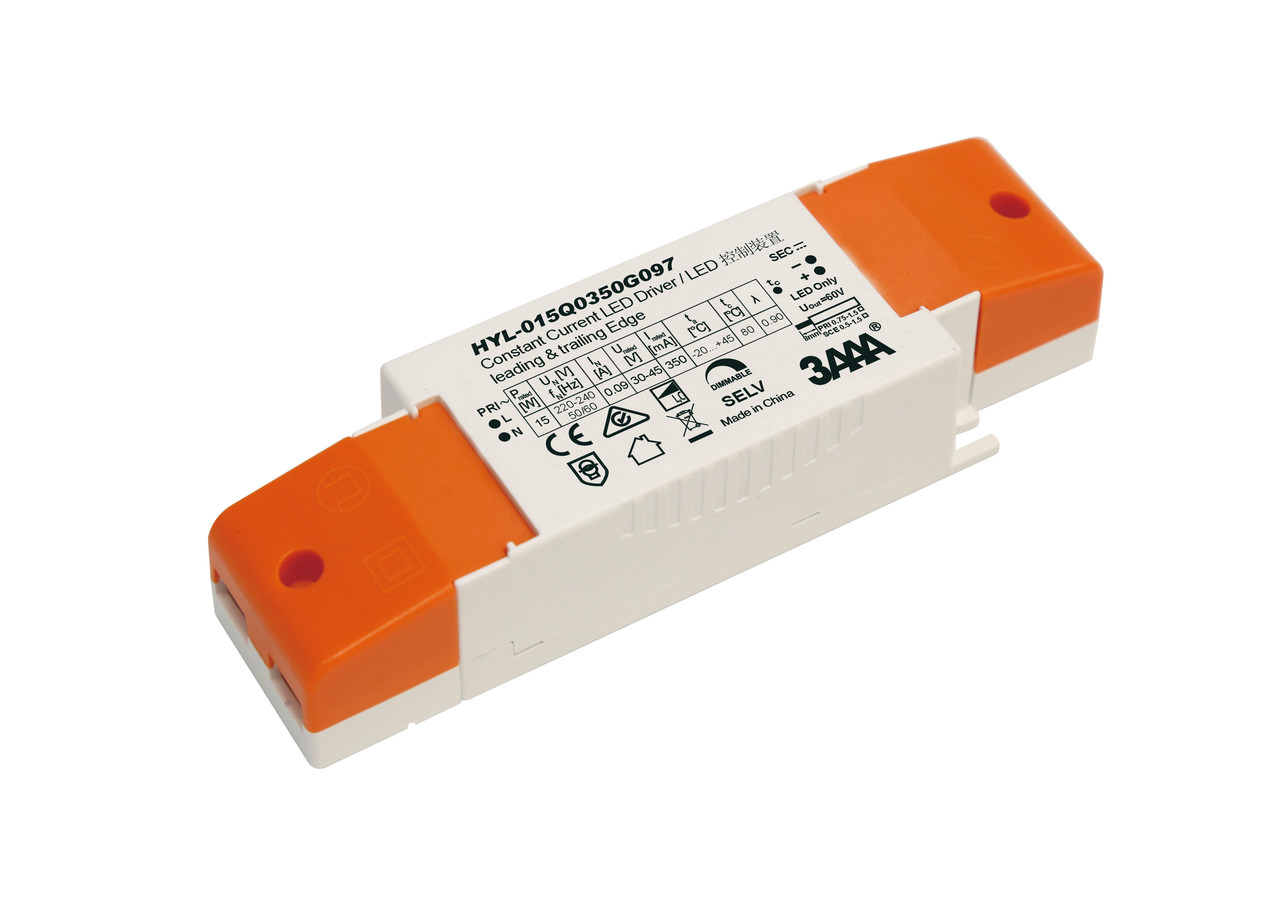 3AAA Dimbare LED Driver - 18W 30-45V 420mA- Fase af- en aansnijding