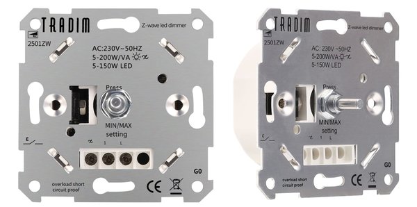 Wifi wall dimmer 3-200W/VA - 2500W - Tradim