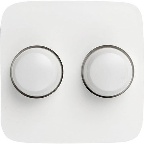 Tradim Inlegplaatje duo BUSCH JAEGER - Voor dimmer - Incl. knoppen - Wit