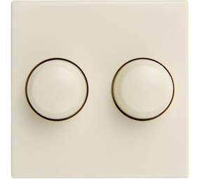 Tradim Inlegplaatje duo MERTEN - Voor dimmer - Incl. knoppen - Creme