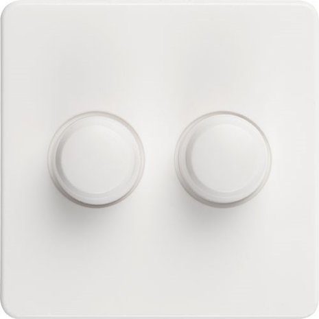 Tradim Inlegplaatje duo PEHA - Voor dimmer - Incl. knoppen - Wit Tradim Inlegplaatje duo PEHA - Voor dimmer - Incl. knoppen - Wit