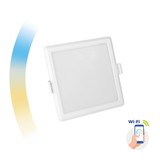 Spectrum Smart WiFi LED Inbouwspot vierkant - 6W CCT 3000K-6500K - Zaagmaat 105x105mm Spectrum Smart WiFi LED Inbouwspot vierkant - 6W CCT 3000K-6500K - Zaagmaat 105x105mm