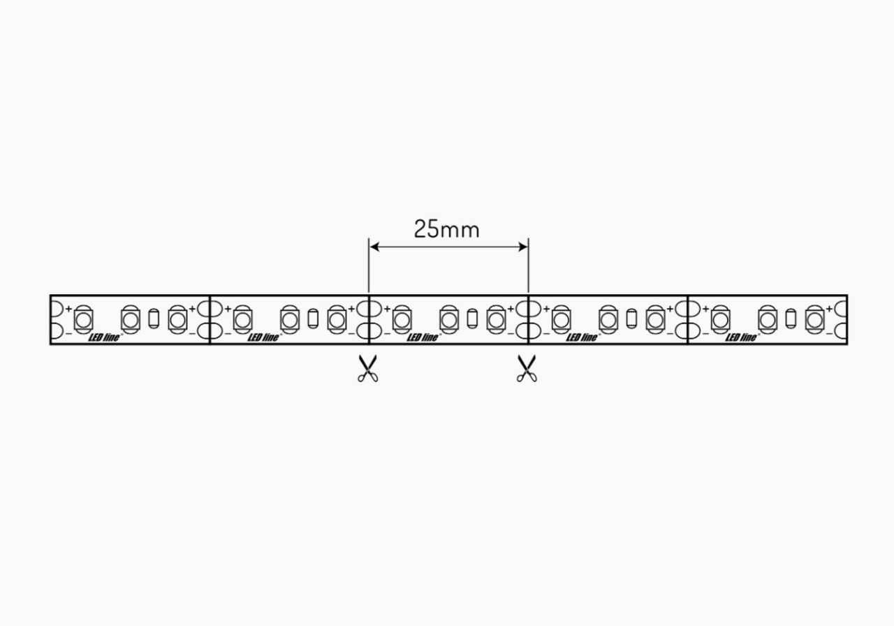 LED Line LED Strip 5 meter - 600 SMD2835 - Lichtkleur optioneel - 9,6W - 12V