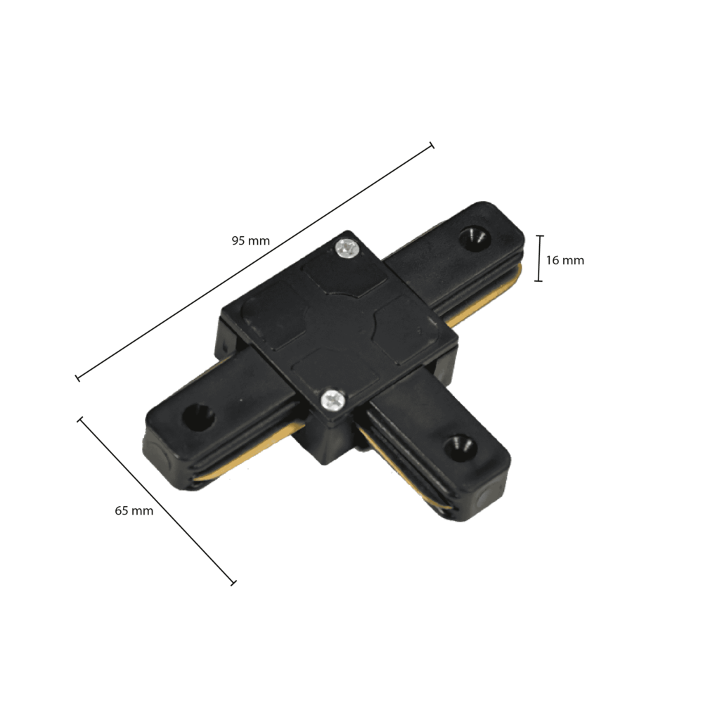 LCB LED 1-Fase Spanningsrail – 3-voudig splitter – Zwart