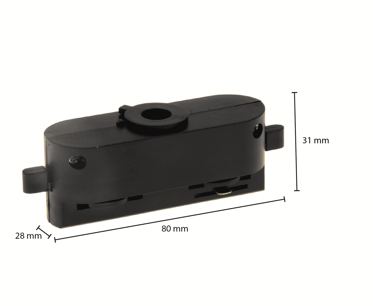 1-FASE RAIL ADAPTER ZWART - Mister LED