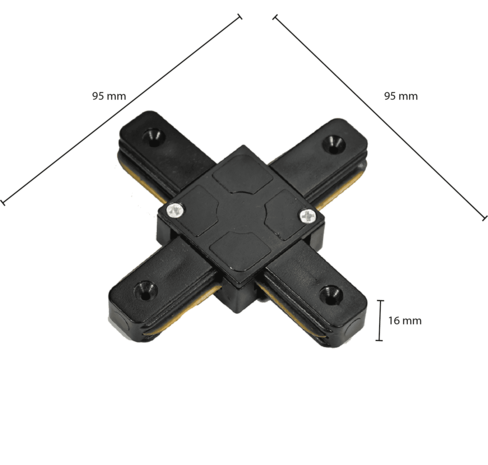 LCB 1-Fase Spanningsrail – 4-voudig splitter – Zwart LCB 1-Fase Spanningsrail – 4-voudig splitter – Zwart