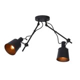 Lucide LED Plafondspot - 2xE27 - Zwart Lucide LED Plafondspot - 2xE27 - Zwart