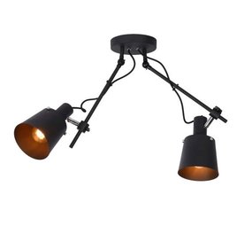 Lucide LED Plafondspot - 2xE27 - Zwart Lucide LED Plafondspot - 2xE27 - Zwart