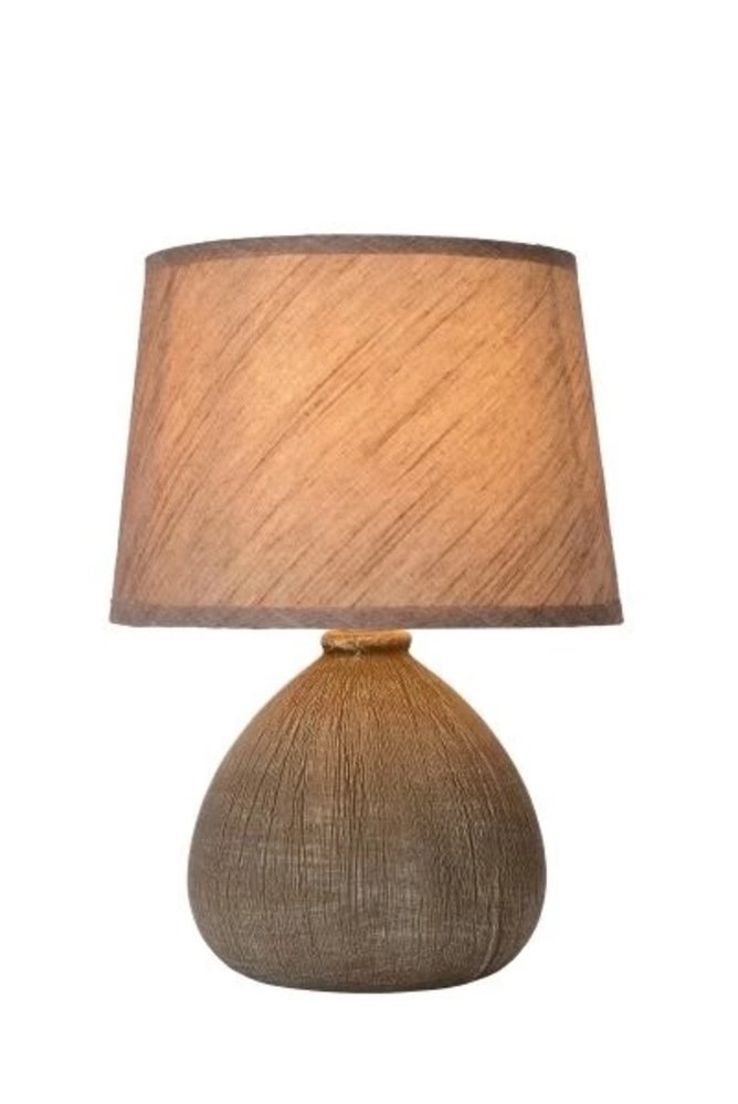 Lucide RAMZI - Tafellamp - Ø 18 cm - 1xE14 - Bruin Lucide RAMZI - Tafellamp - Ø 18 cm - 1xE14 - Bruin