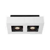 Lucide XIRAX - Plafondspot - LED Dim to warm - GU10 - 2x5W 2200K/3000K - Wit Lucide XIRAX - Plafondspot - LED Dim to warm - GU10 - 2x5W 2200K/3000K - Wit