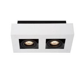 Lucide XIRAX - Plafondspot - LED Dim to warm - GU10 - 2x5W 2200K/3000K - Wit Lucide XIRAX - Plafondspot - LED Dim to warm - GU10 - 2x5W 2200K/3000K - Wit