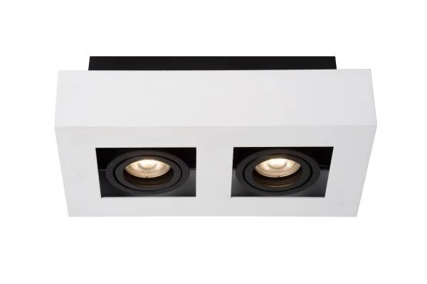 Lucide Lucide XIRAX - Plafondspot - LED Dim to warm - GU10 - 2x5W 2200K/3000K - Wit