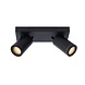 Lucide Lucide TAYLOR - Plafondspot Badkamer - LED Dim to warm - GU10 - 2x5W 2200K/3000K - IP44 - Zwart Lucide Lucide TAYLOR - Plafondspot Badkamer - LED Dim to warm - GU10 - 2x5W 2200K/3000K - IP44 - Zwart