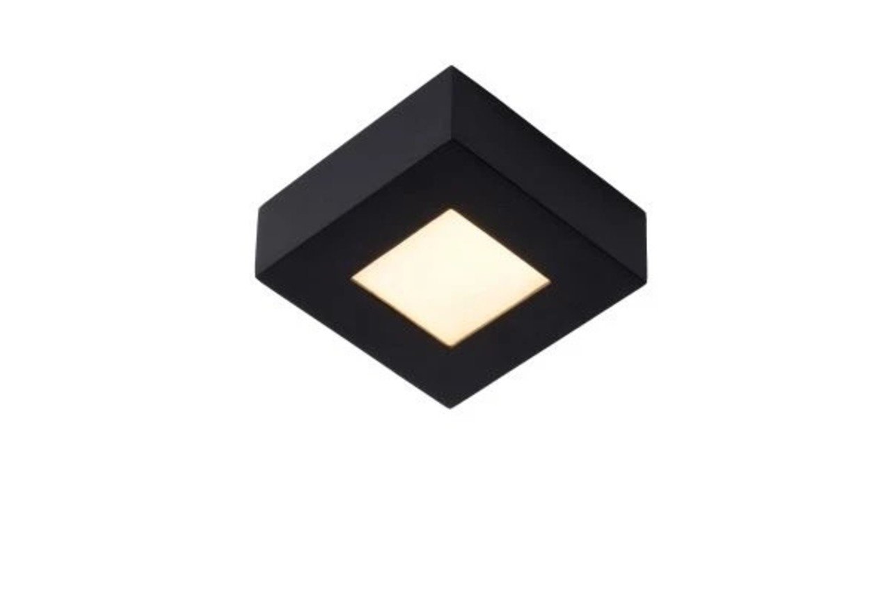 Lucide Dimbare Badkamer Plafondlamp Zwart - 8W - 3000K - IP44 Lucide Dimbare Badkamer Plafondlamp Zwart - 8W - 3000K - IP44