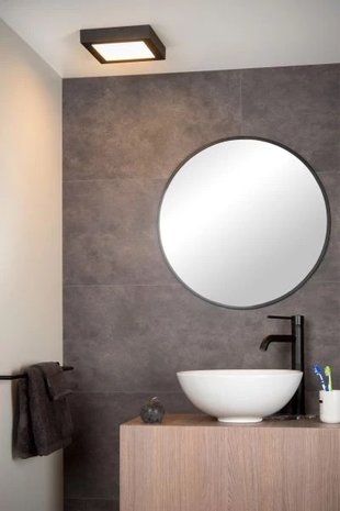 Lucide BRICE-LED - Plafonnière Badkamer - LED Dimb. - 1x20W 3000K - IP44 - Zwart Lucide BRICE-LED - Plafonnière Badkamer - LED Dimb. - 1x20W 3000K - IP44 - Zwart