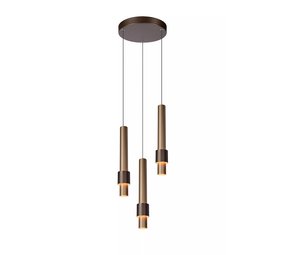 Lucide LED Hanglamp MARGARY - 3x4W - 2700K warm wit licht - Ø28cm - Dimbaar - Koffie Lucide LED Hanglamp MARGARY - 3x4W - 2700K warm wit licht - Ø28cm - Dimbaar - Koffie