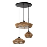 Lucide LED Hanglamp - Ø 60 cm - 3xE27 - Licht hout