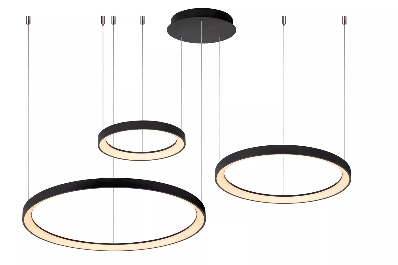 Lucide Lucide VIDAL - Hanglamp - Ø 78 cm - LED Dimb. - 1x120W 2700K - Zwart Lucide Lucide VIDAL - Hanglamp - Ø 78 cm - LED Dimb. - 1x120W 2700K - Zwart