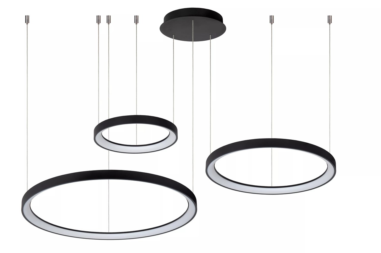 Lucide VIDAL - Hanglamp - Ø 78 cm - LED Dimb. - 1x120W 2700K - Zwart