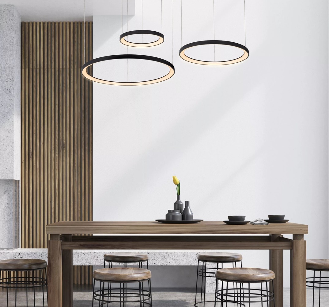Lucide VIDAL - Hanglamp - Ø 78 cm - LED Dimb. - 1x120W 2700K - Zwart
