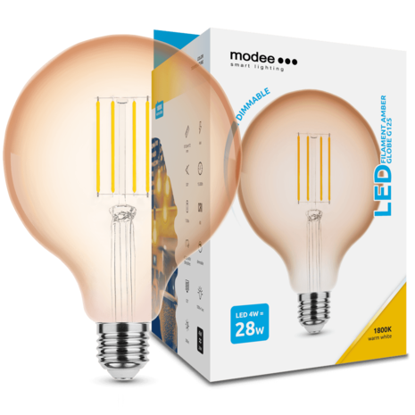 tsong LED Filament lamp dimbaar - E27 G125 4W - 2200K extra warm wit licht