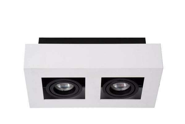 Lucide Lucide XIRAX - Plafondspot - LED Dim to warm - GU10 - 2x5W 2200K/3000K - Wit