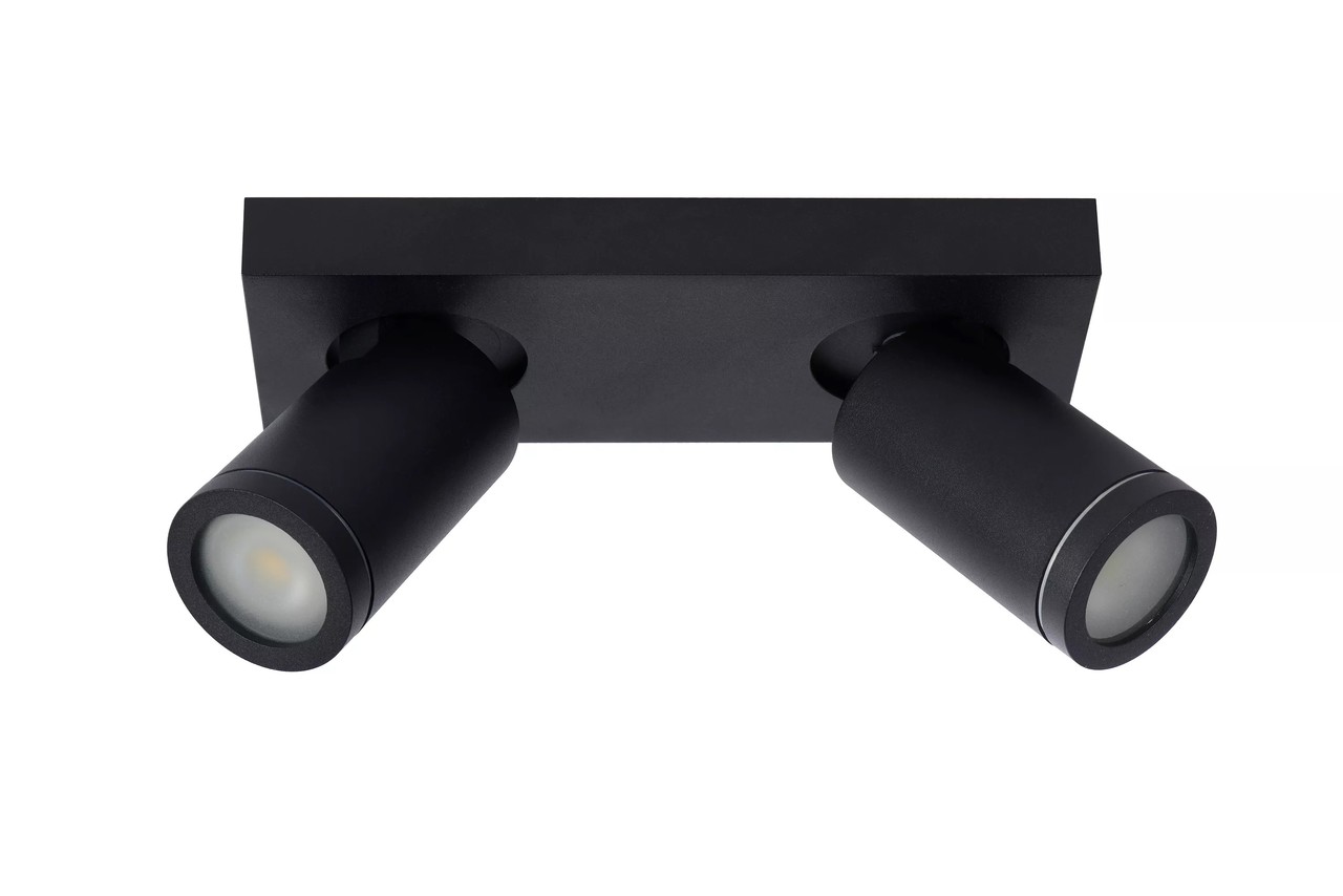 Lucide LED Plafondspot IP44 - ZwartTAYLOR  - DTW Dim to warm -  Dim to warm 2200K/3000K | Geschikt voor Badkamer - GU10 Fitting incl. 2x 5W Spot Lucide LED Plafondspot IP44 - ZwartTAYLOR  - DTW Dim to warm -  Dim to warm 2200K/3000K | Geschikt voor Badkamer - GU10 Fitting incl. 2x 5W Spot