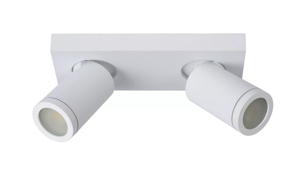 Lucide Lucide TAYLOR - Plafondspot Badkamer - LED Dim to warm - GU10 - 2x5W 2200K/3000K - IP44 - Wit Lucide Lucide TAYLOR - Plafondspot Badkamer - LED Dim to warm - GU10 - 2x5W 2200K/3000K - IP44 - Wit