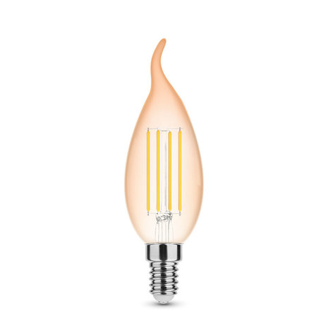 Modee 2-PACK LED Filament kaarslamp - E14 fitting - 4W - 1800K extra warm wit licht - Dimbaar- Amber Modee 2-PACK LED Filament kaarslamp - E14 fitting - 4W - 1800K extra warm wit licht - Dimbaar- Amber