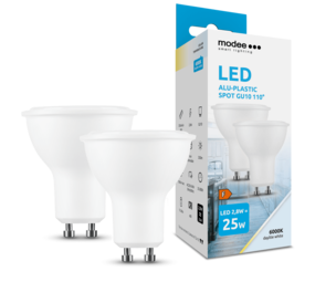 Modee 2-PACK LED Spot - GU10 fitting - 2,8W vervangt 25W - 6000K daglicht wit Modee 2-PACK LED Spot - GU10 fitting - 2,8W vervangt 25W - 6000K daglicht wit