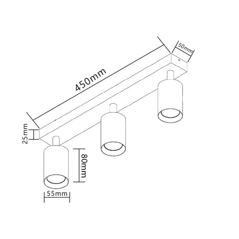 LED plafondspot wit - 3 verstelbare spots - GU10 aansluiting LED plafondspot wit - 3 verstelbare spots - GU10 aansluiting