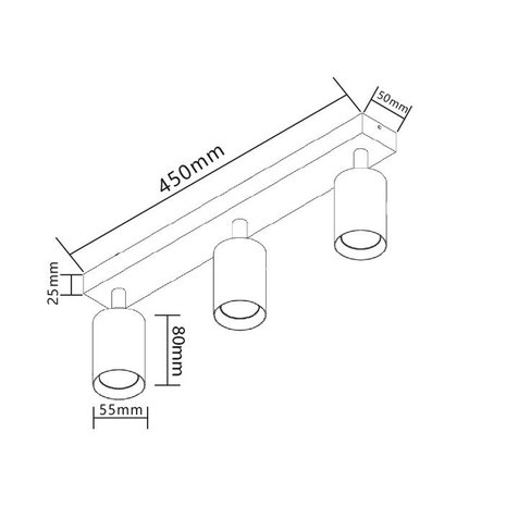 LED plafondspot wit - 3 verstelbare spots - GU10 aansluiting LED plafondspot wit - 3 verstelbare spots - GU10 aansluiting