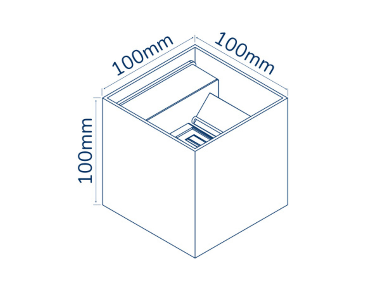 LCB LED Wandlamp Up and Down - 6W Dimbaar - DTW 2000-3000K - IP54 - 101x101x101mm