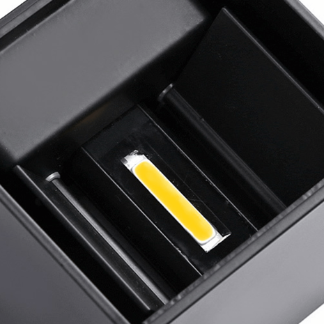 LCB LED Wandlamp Up and Down - 2x3W Dimbaar - 3000K warm wit licht - verstelbare lichtspreiding