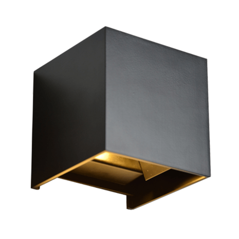 LCB LED Wandlamp Up and Down - 6W Dimbaar - DTW 2000-3000K - IP54 - 101x101x101mm