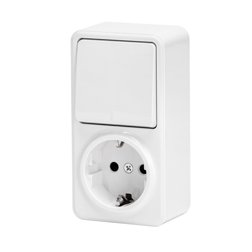 Aigostar Wandschakelaar combinatie met stopcontact DE - Wit Aigostar Wandschakelaar combinatie met stopcontact DE - Wit