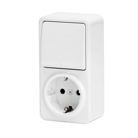 Aigostar Wandschakelaar combinatie met stopcontact DE - Wit Aigostar Wandschakelaar combinatie met stopcontact DE - Wit
