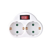 Modee Verloopstekker 1 naar 2 met aan/uit schakelaar - max. 16A