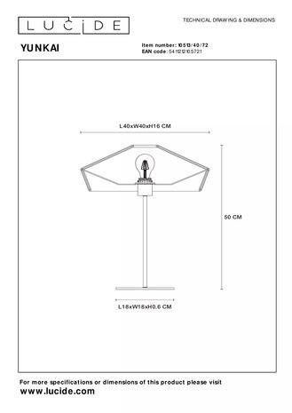 Lucide YUNKAI - Tafellamp - Ø 40 cm - 1xE27 - Licht hout Lucide YUNKAI - Tafellamp - Ø 40 cm - 1xE27 - Licht hout