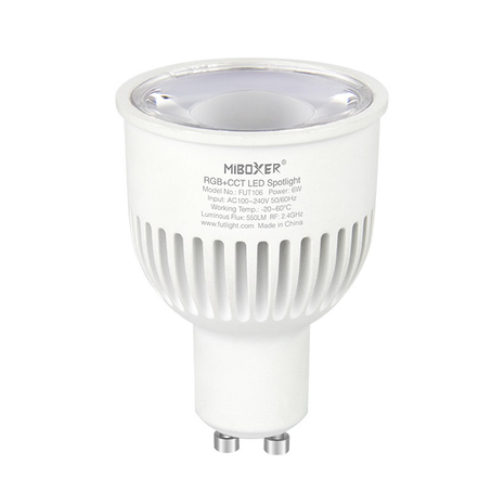 Mi-Light 	LED Spot GU10 - 6W 550Lm - RGB+CCT | MIBOXER - RF 2.4 GHz - Dimbaar