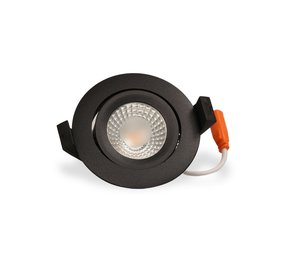 LCB LED Inbouwspot IP65 - Zwart 82mm - 5W 500LM -  2700K 827 Warm Wit | Zaagmaat 70mm - Triac Dimbaar | Geschikt voor badkamer 230v LCB LED Inbouwspot IP65 - Zwart 82mm - 5W 500LM -  2700K 827 Warm Wit | Zaagmaat 70mm - Triac Dimbaar | Geschikt voor badkamer 230v